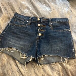 BlankNYC The Barrow Dark Blue Distressed Denim Women's Shorts